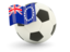 Cook Islands. Football with flag. Download icon.