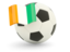 Cote d'Ivoire. Football with flag. Download icon.