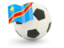 Democratic Republic of the Congo. Football with flag. Download icon.