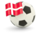 Denmark. Football with flag. Download icon.