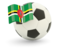 Dominica. Football with flag. Download icon.