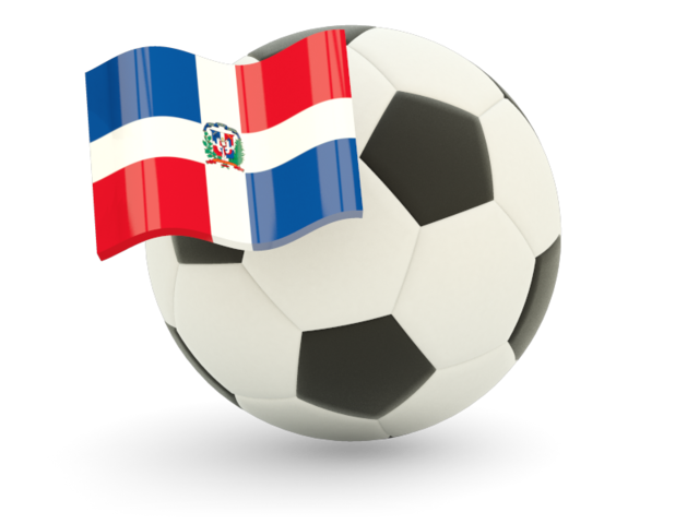 Футбольный мяч с флагом. Скачать флаг. Доминиканская Республика