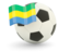 Gabon. Football with flag. Download icon.