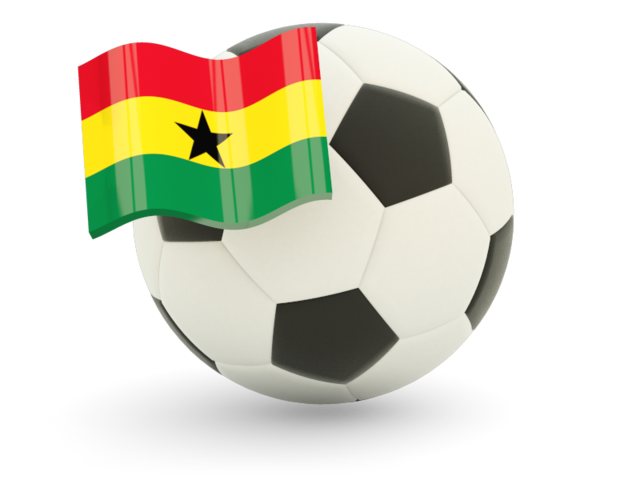 Футбольный мяч с флагом. Скачать флаг. Гана
