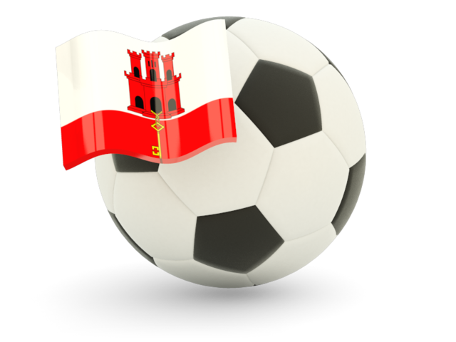 Футбольный мяч с флагом. Скачать флаг. Гибралтар
