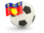 Guadeloupe. Football with flag. Download icon.