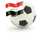 Iraq. Football with flag. Download icon.