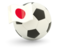 Japan. Football with flag. Download icon.