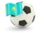 Kazakhstan. Football with flag. Download icon.