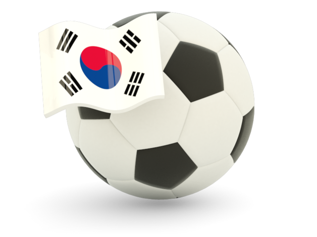 Футбольный мяч с флагом. Скачать флаг. Южная Корея