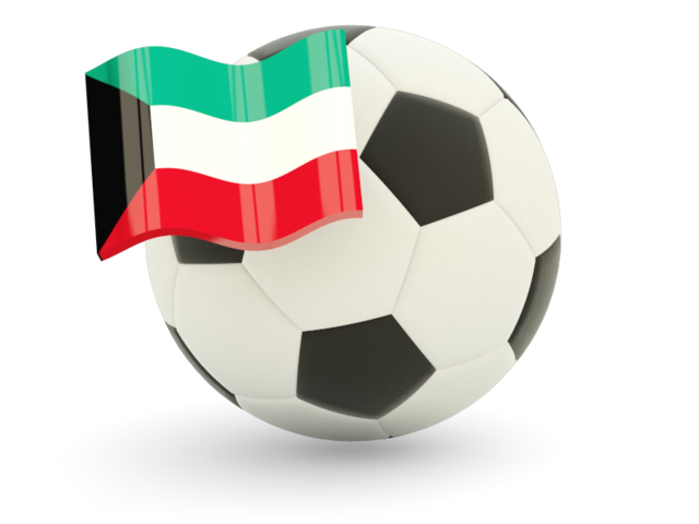 Футбольный мяч с флагом. Скачать флаг. Кувейт