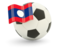 Laos. Football with flag. Download icon.