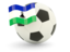 Lesotho. Football with flag. Download icon.