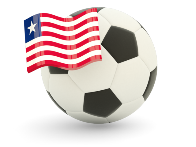 Футбольный мяч с флагом. Скачать флаг. Либерия