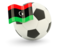 Libya. Football with flag. Download icon.