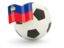 Liechtenstein. Football with flag. Download icon.