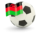 Malawi. Football with flag. Download icon.