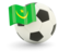 Mauritania. Football with flag. Download icon.