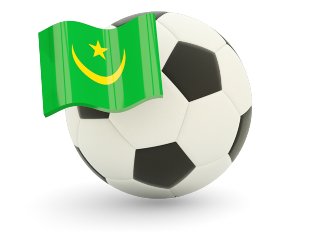 Футбольный мяч с флагом. Скачать флаг. Мавритания