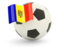 Moldova. Football with flag. Download icon.