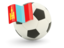 Mongolia. Football with flag. Download icon.