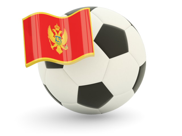 Футбольный мяч с флагом. Скачать флаг. Черногория