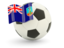 Montserrat. Football with flag. Download icon.