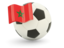 Morocco. Football with flag. Download icon.