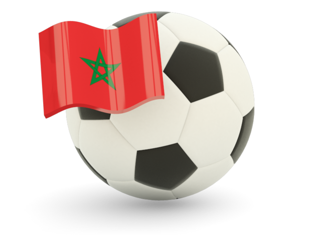Футбольный мяч с флагом. Скачать флаг. Марокко