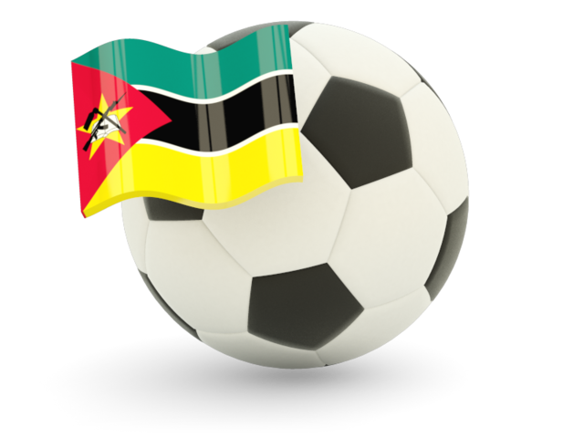 Футбольный мяч с флагом. Скачать флаг. Мозамбик