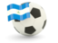 Nicaragua. Football with flag. Download icon.