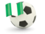 Nigeria. Football with flag. Download icon.