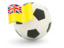 Niue. Football with flag. Download icon.