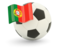 Portugal. Football with flag. Download icon.