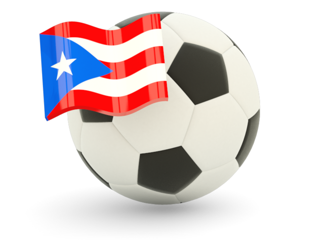 Футбольный мяч с флагом. Скачать флаг. Пуэрто-Рико