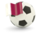 Qatar. Football with flag. Download icon.