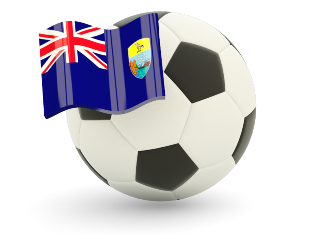 Футбольный мяч с флагом. Скачать флаг. Острова Святой Елены, Вознесения и Тристан-да-Кунья