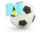 Saint Lucia. Football with flag. Download icon.