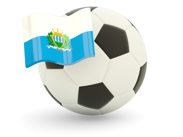 Футбольный мяч с флагом. Скачать флаг. Сан-Марино