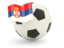 Serbia. Football with flag. Download icon.