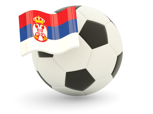 Футбольный мяч с флагом. Скачать флаг. Сербия