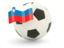 Slovenia. Football with flag. Download icon.