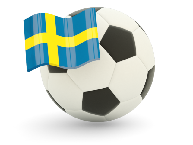 Футбольный мяч с флагом. Скачать флаг. Швеция