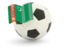 Turkmenistan. Football with flag. Download icon.