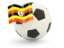 Uganda. Football with flag. Download icon.