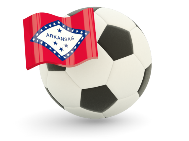 Футбольный мяч с флагом. Загрузить иконку флага штата Арканзас