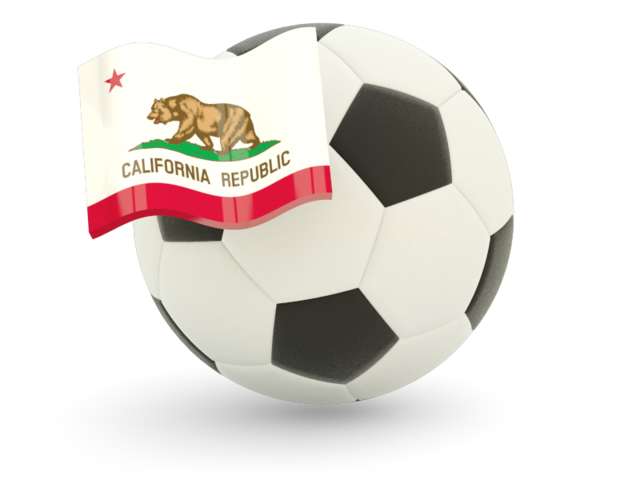 Football with flag. Download flag icon of California