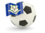 Flag of state of Connecticut. Football with flag. Download icon