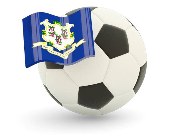 Футбольный мяч с флагом. Загрузить иконку флага штата Коннектикут
