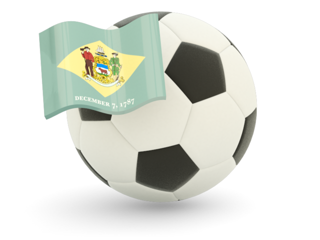 Football with flag. Download flag icon of Delaware